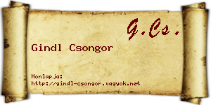 Gindl Csongor névjegykártya